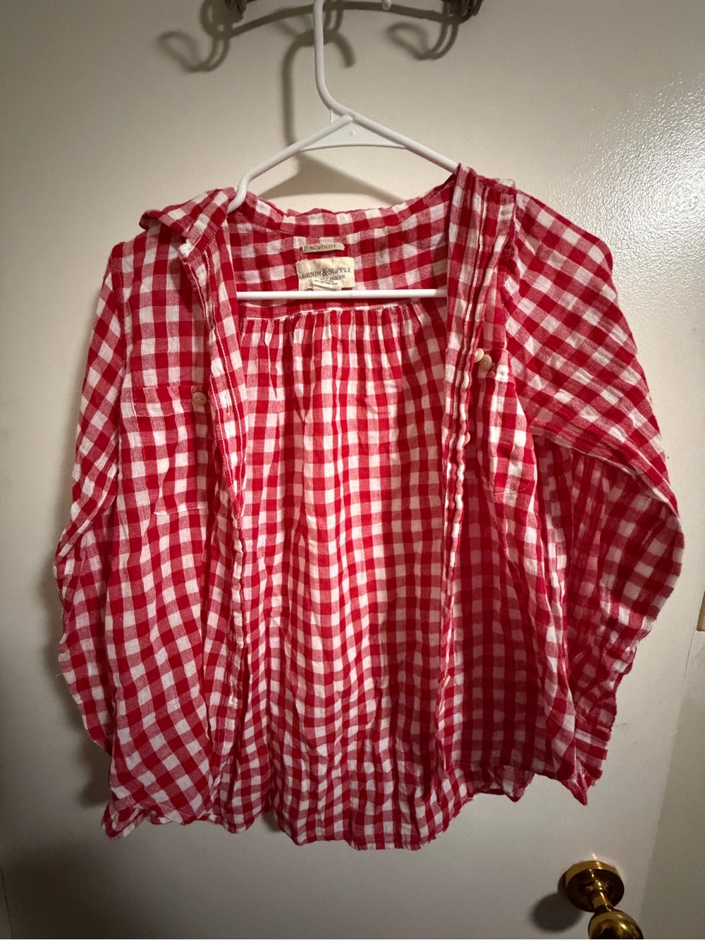 Denim & Supply Ralph Lauren Red and White Gingham Button-Down Shirt